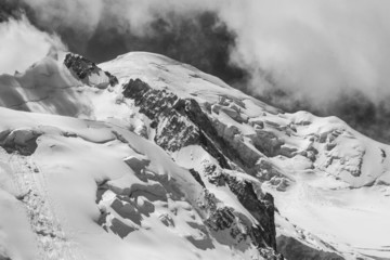 Mont Blanc in black and white