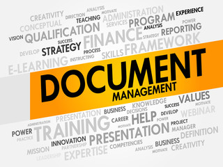 Document Management word cloud, business concept
