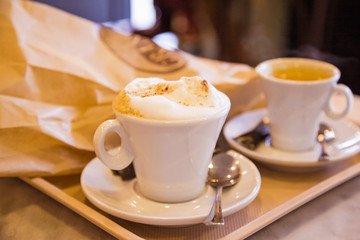 Cappuccino and espresso