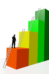 Man on the success ladder