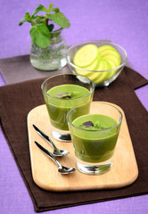 Zucchini foam glasses at basilica