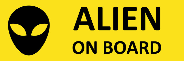 Vector sticker alien on board.