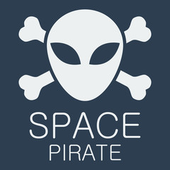 Vector space pirate poster.