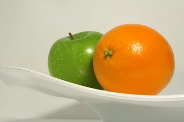 Fototapeten Orange und Apfel © Hennie36
