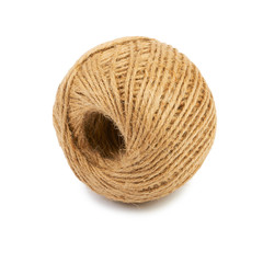 Thin natural rope isolated on white background