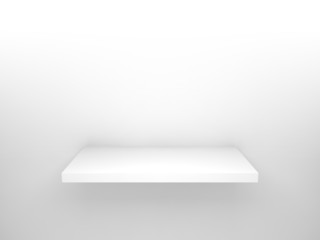 Abstract 3d design element, empty white shelf