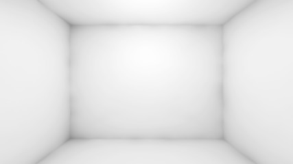 Abstract white empty room interior. Front view