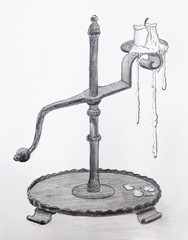 Antique Candle Holder Pencil Drawing