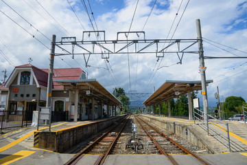 Tenryukyo Railway Station in IIda in Nagano, Japan