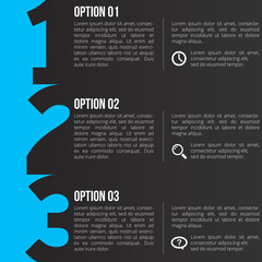 1-2-3 option infographics-paper progress template