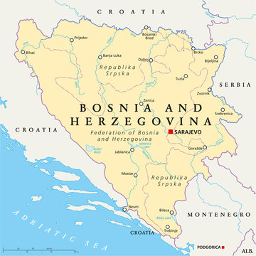 Bosnia And Herzegovina Political Map