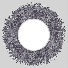 Round floral frame 03