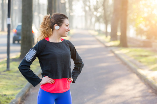 Young Sporty Woman Portrait at Park