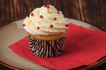 Cupcake With Cream And Sprinkles