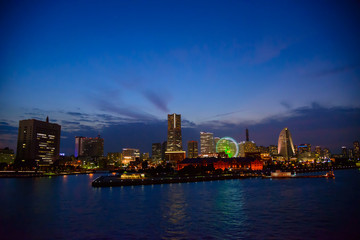Obraz premium Skyscrapers at Minatomirai, Yokohama in the twilight