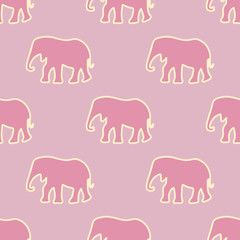 Seamless pattern with elephant.