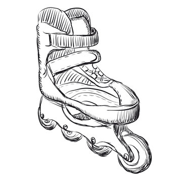 Roller skates sketch illustration