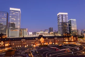 Gordijnen Night view of Tokyo Station © Scirocco340