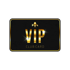 VIP card template, isolated on white background