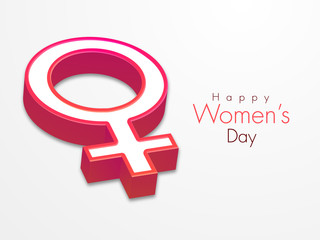 3D female symbol for International Women's Day celebration.