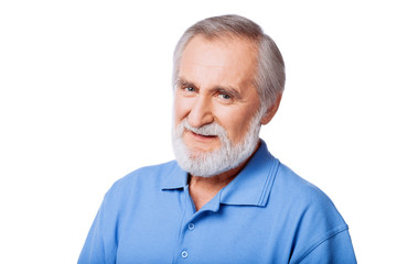 Closeup portrait of a smiling senior