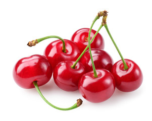 Cherry. Group of berries isolated on white