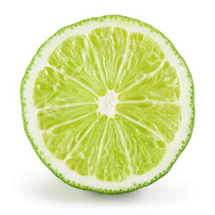 Lime half. Slice isolated on white background