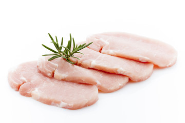 Pork chop on a white background.