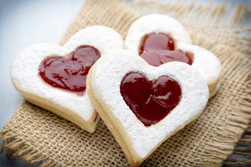 Fototapeta na wymiar Cookies heart shape.