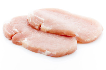 Pork chop on a white background.