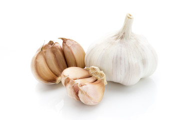Garlic isolated on the white background.