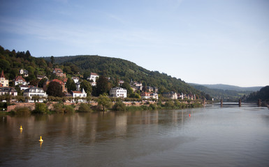 Fototapeta na wymiar River through Heidelberg