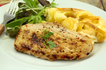 escalope de porc et pommes de terre