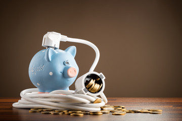 stromkabel mit sparschwein