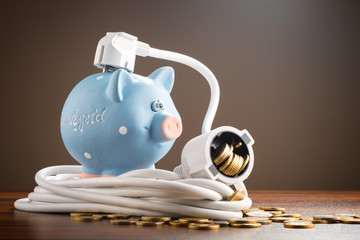 stromkabel mit sparschwein