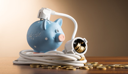 stromkabel mit sparschwein