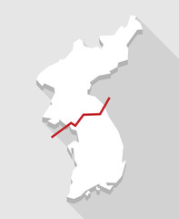 Long shadow Korea map