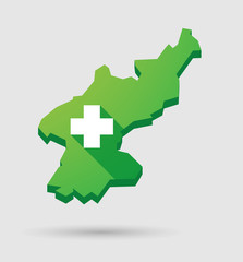 Obraz premium North Korea map with a pharmacy sign