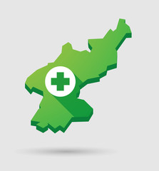 North Korea map with a pharmacy sign