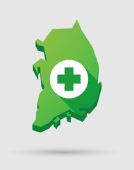 South Korea map icon with a pharmacy sign