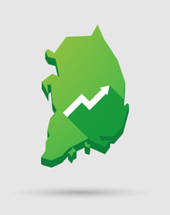 South Korea map icon with a graph