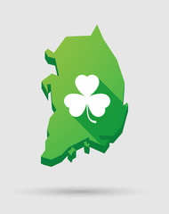 South Korea map icon with a clover