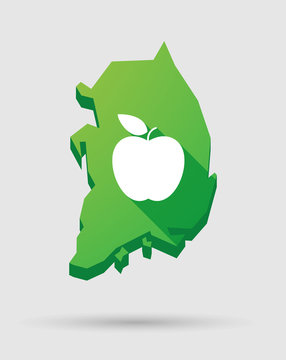 South Korea map icon with a fruit