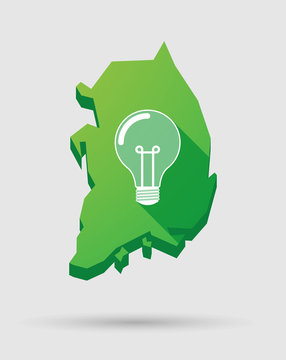 South Korea map icon with a light bulb