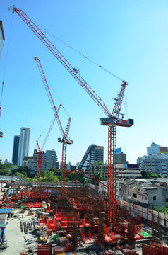 Machinery Building Business Construction Site at Bangkok