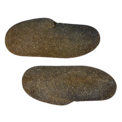The round stone is isolated on a white background