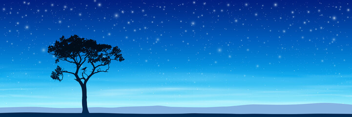 Tree with Night Sky