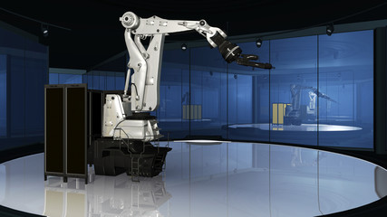 Industrieroboter im Showroom