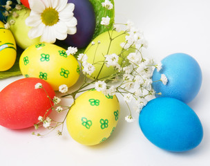 Easter eggs and basket