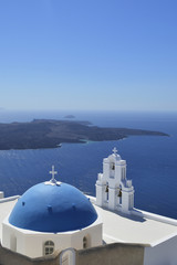 Fototapeta na wymiar Church view in Santorini Island